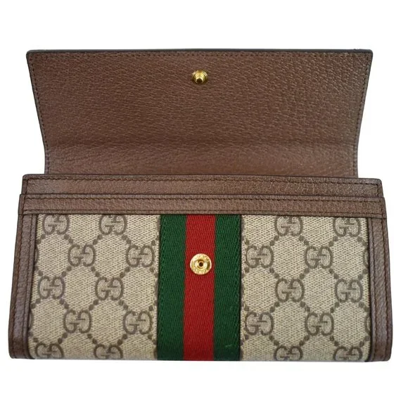 GUCCI  Ophidia GG Continental Supreme Canvas Wallet Beige - Picture 9 of 12